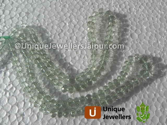 Green Amethyst Concave Cut Roundelle Beads